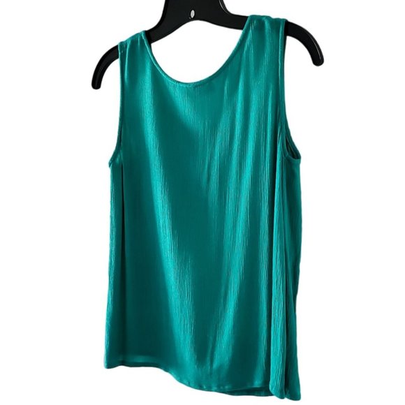 JRs (Vintage) Scoop Neck Crepe Shell / Tank Top | EUC | SP | Blue-Green - Picture 7 of 11